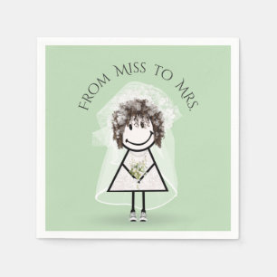 Serviette En Papier Épouse fille en Basket avec Daisy Bouquet