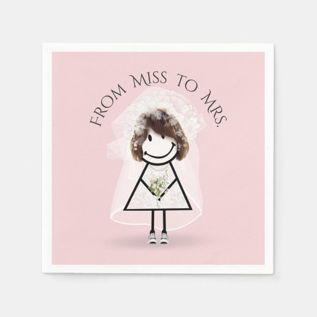 Serviette En Papier Épouse fille en Basket avec Daisy Bouquet (Devant)