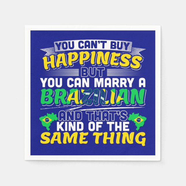 Serviette En Papier Épouser un Brésilien - Brésil Bonheur (Devant)