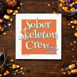 Serviette En Papier Équipage de squelettes sobres | Fête d'Halloween s