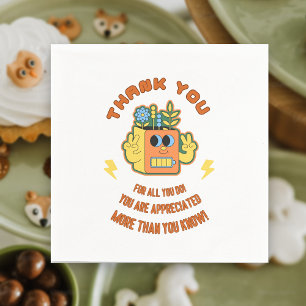 Serviette En Papier Équipe d'affaires Employé Volontaire Merci de part