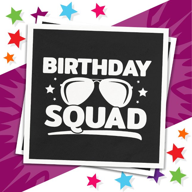Serviette En Papier Équipe d'anniversaire du cool Fun Matching Group (Créateur téléchargé)