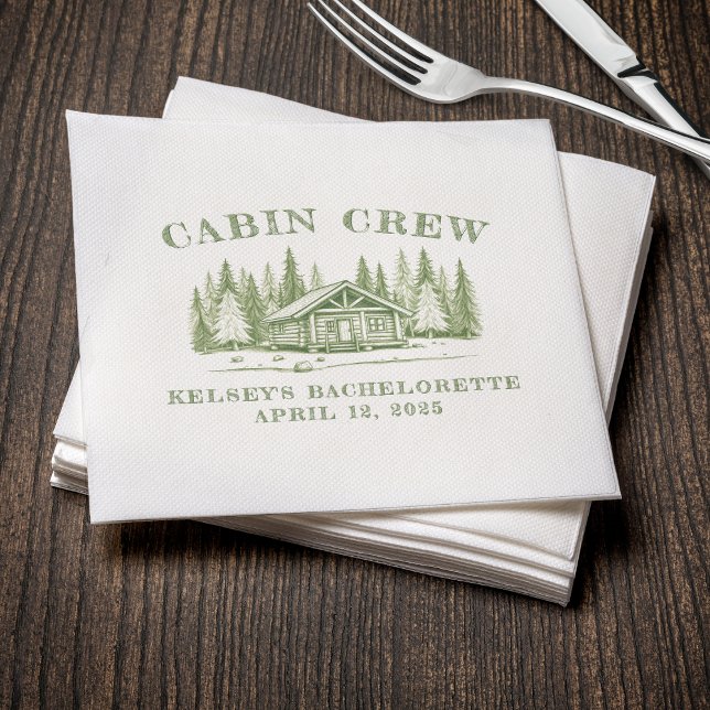 Serviette En Papier Équipe de cabine Green Camp Enterrement de vie de  (Cabin Crew Green Camp Bachelorette Party Napkins
)