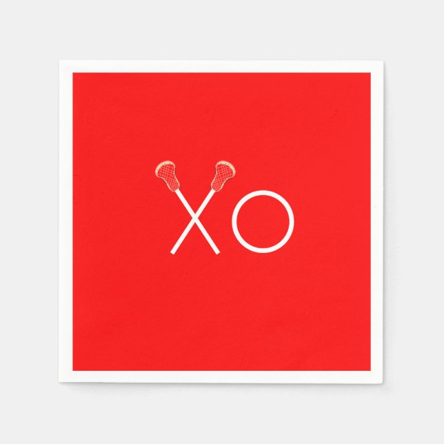 Serviette En Papier Équipe de crosse Rouge (Devant)