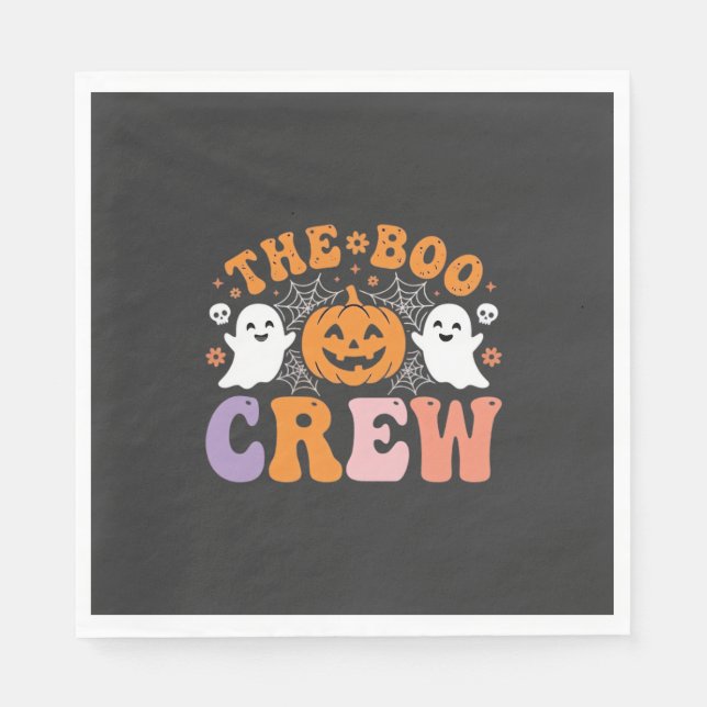 Serviette En Papier Équipe de fantômes de citrouille de Halloween Desi (Devant)