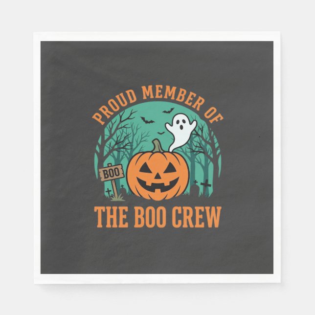 Serviette En Papier Équipe de fantômes de design de citrouille Hallowe (Devant)
