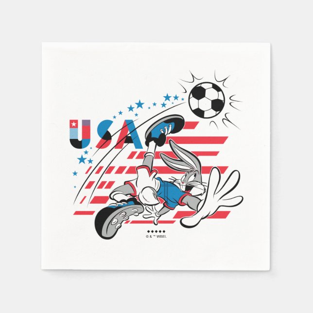 Serviette En Papier Équipe de foot USA Graphique de BUGS BUNNY™ (Devant)