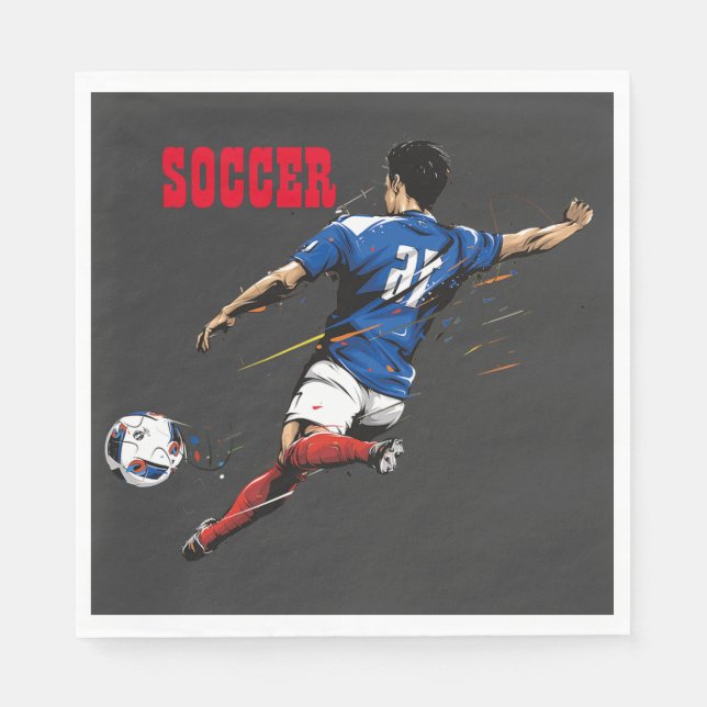 Serviette En Papier Équipe de football Joueur Papier Napkin (Devant)
