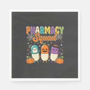 Serviette En Papier Équipe de pharmacie Halloween Ghost Pills Design_1