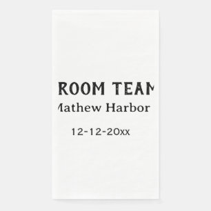Serviette En Papier Équipe du marié nom du garçon d'honneur date enter