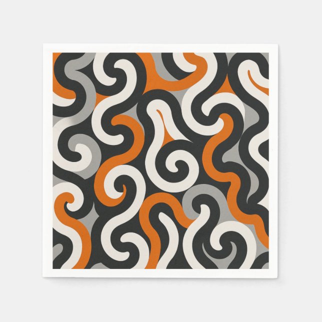 Serviette En Papier Équipe Orange (personnaliser) (Devant)