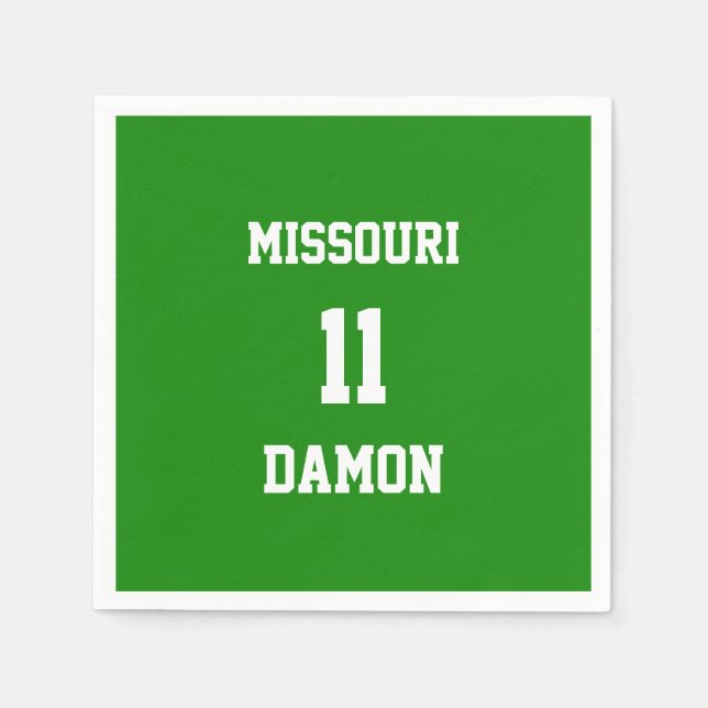 Serviette En Papier Équipe sportive Votre propre Inde Livre vert Naple (Devant)