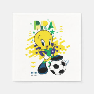 Serviette En Papier Équipe TWEETY™ Brésil Graphisme de football