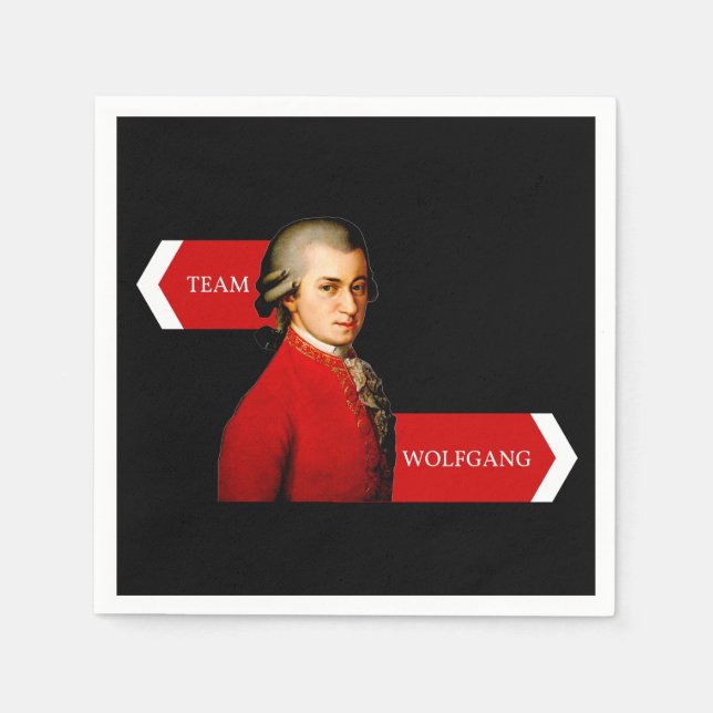 Serviette En Papier Équipe Wolfgang. Wolfgang Amadeus Mozart fan (Devant)