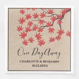 Serviette En Papier Érable rustique Arbre automne Automne répétition