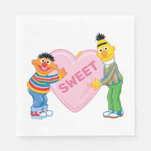 Serviette En Papier Ernie & Bert Big Valentine's Heart