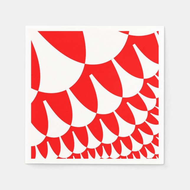 Serviette En Papier Escaliers rouges et blancs (Devant)