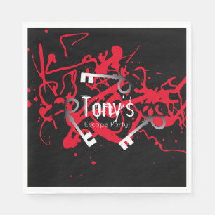 Serviette En Papier Escape Party Anniversaire Maze Keys Mystery
