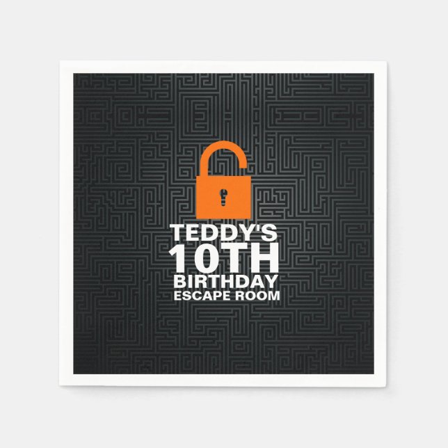 Serviette En Papier Escape Room Anniversaire Fête Meurtre Mystère Jeu (Devant)