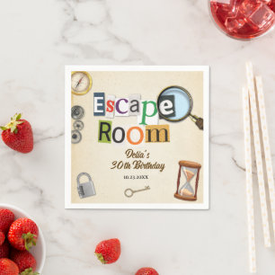 Serviette En Papier Escape Room Party