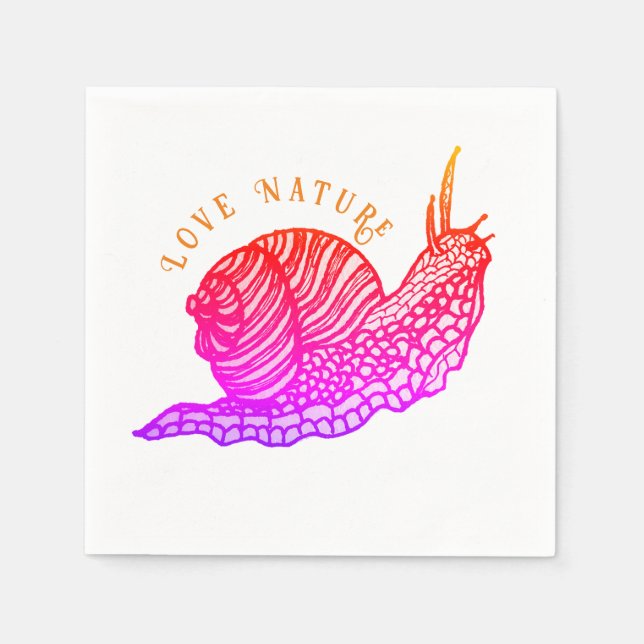 Serviette En Papier Escargot dans le style graphique (Devant)