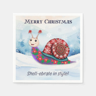 Serviette En Papier Escargot Drôle Neige Jeu de Mots Humour Nouveauté