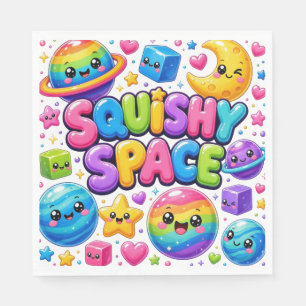 Serviette En Papier Espace Coloré Squishy Kawaii Planètes Étoiles Cosm
