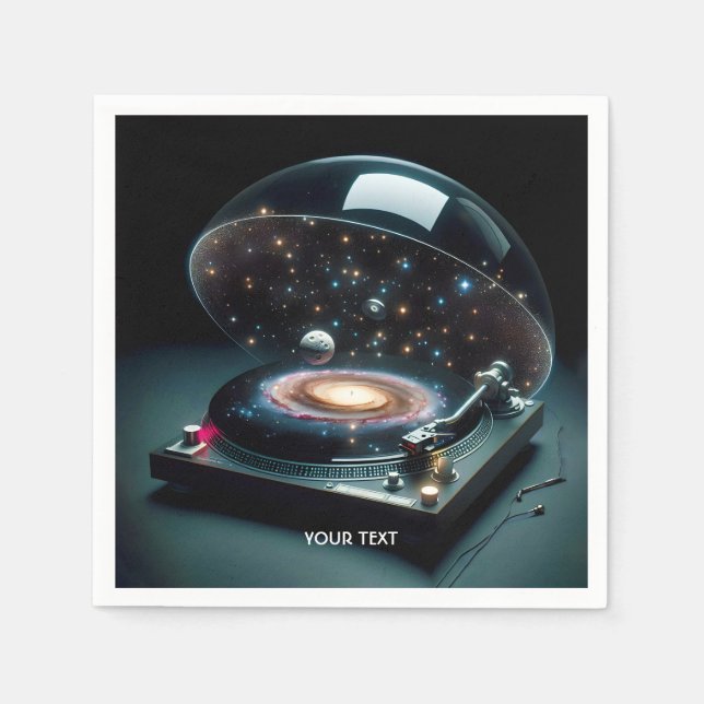 Serviette En Papier Espace du lecteur de vinyle mignon Imaginaire (Devant)