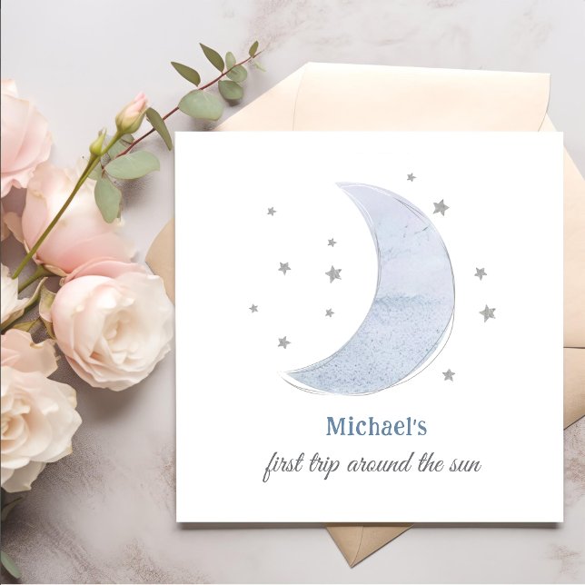 Serviette En Papier Espace Extérieur 1er voyage autour du soleil Anniv (Créateur téléchargé)