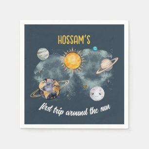 Serviette En Papier Espace Extérieur Anniversaire Galaxie Soleil Lune