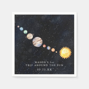 Serviette En Papier Espace Fête d'anniversaire du système solaire