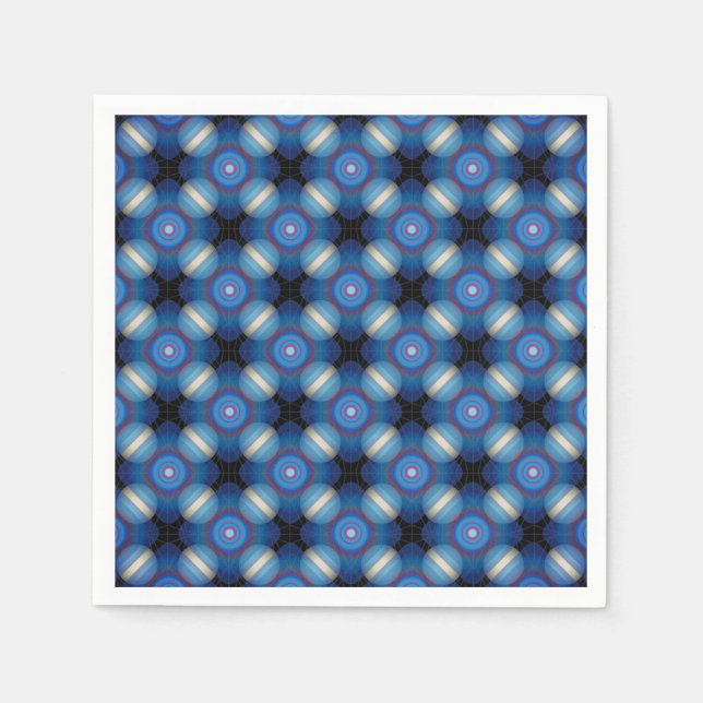 Serviette En Papier Espace Géométrique Bleu (Devant)