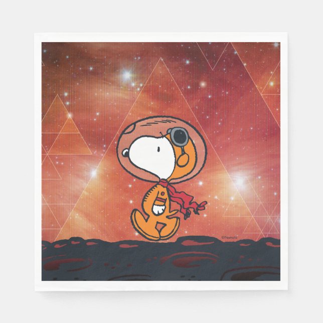 Serviette En Papier ESPACE | Snoopy Geometry Moon Walk (Devant)