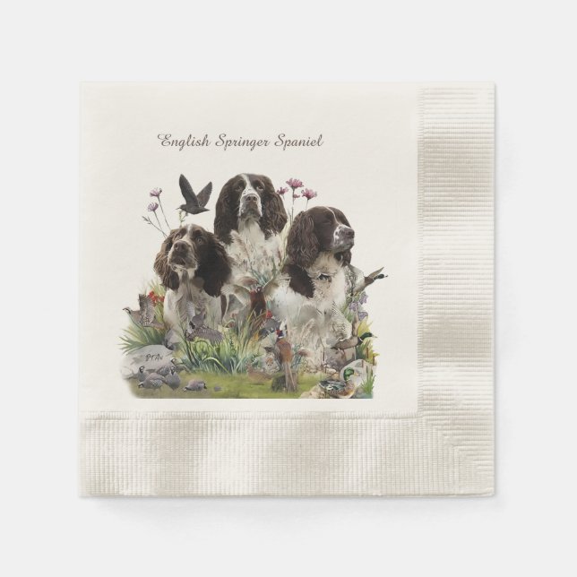 Serviette En Papier Espagnol Springer anglais, Art (Devant)