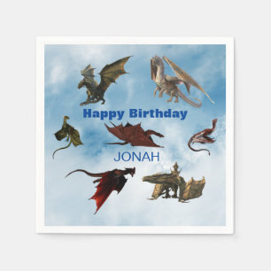 Serviette En Papier Espèces de dragon Imaginaire amusant Anniversaire