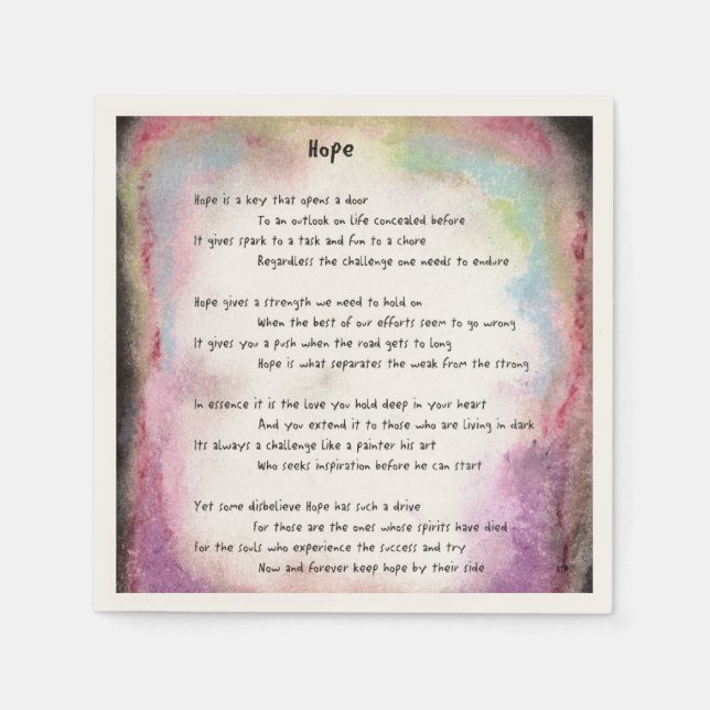 Serviette En Papier Espoir (Devant)