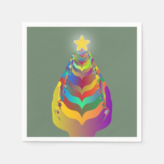 Serviette En Papier Espoir et convivialité de Noël (Devant)