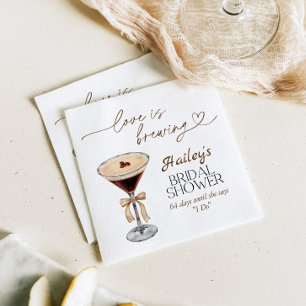 Serviette En Papier Espresso Martini Amour Brûle La Fête des mariées