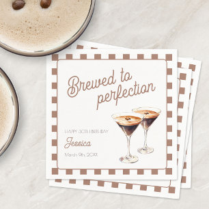 Serviette En Papier Espresso Martini Brown Trente-troisième fête d'ann