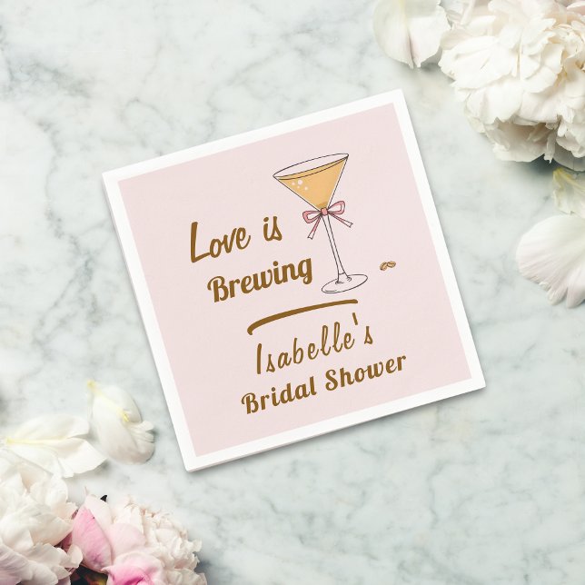 Serviette En Papier Espresso Martini Café Mariage Moderne de Fiançaill (Créateur téléchargé)