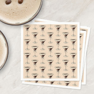 Serviette En Papier Espresso Martini Cocktail Motif Anniversaire Brown