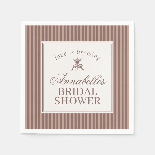 Serviette En Papier Espresso Martini Love Brewing Coffee Bridal Shower (Devant)