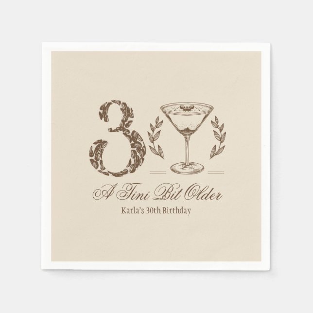 Serviette En Papier Espresso Tini Bit Ancien 30e anniversaire (Devant)