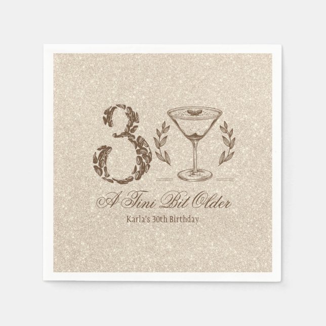 Serviette En Papier Espresso Tini Bit Ancien 30e anniversaire élégant (Devant)
