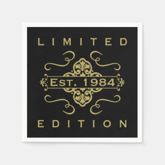 Serviette En Papier Est. 1984 40e anniversaire