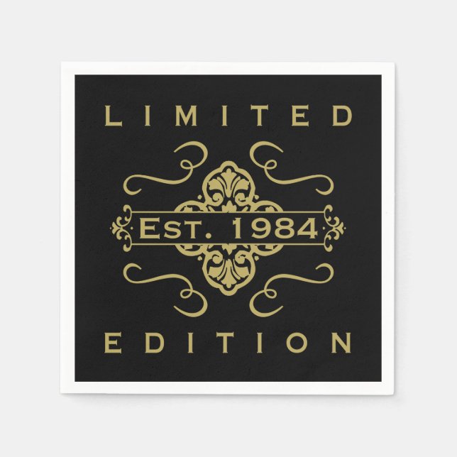 Serviette En Papier Est. 1984 40e anniversaire (Devant)