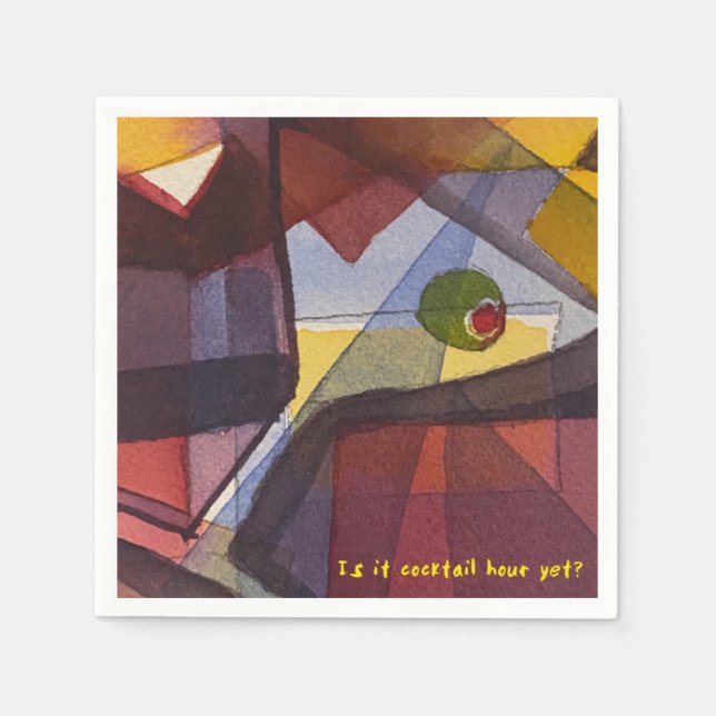 Serviette En Papier Est-ce encore l'heure du cocktail ? Cocktail Napki (Devant)