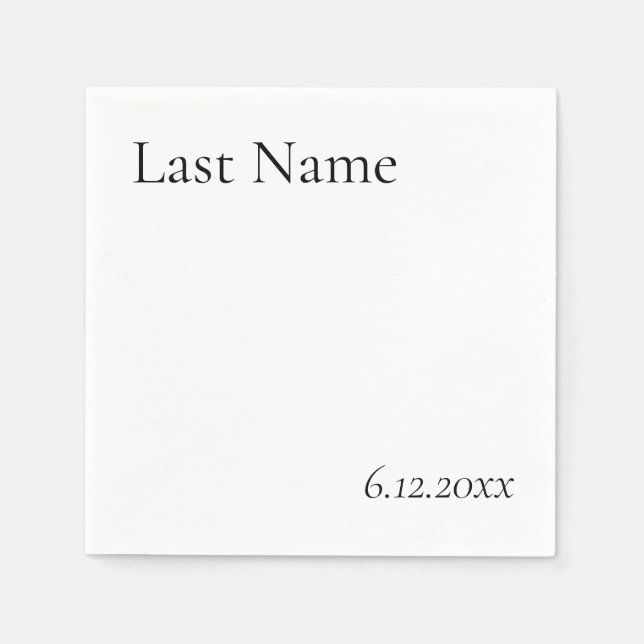 Serviette En Papier Est. Newlyweds Napkins (Devant)