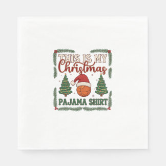 Serviette En Papier Est Pantalon de Noël Basketball Chapeau de Père No