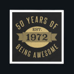 Serviette En Papier Established 1972 50th Birthday<br><div class="desc">Established 1972 50th Birthday</div>